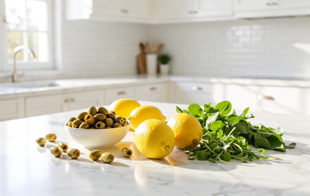 Ingredientes frescos y naturales representativos de nuestra filosofía nutricional